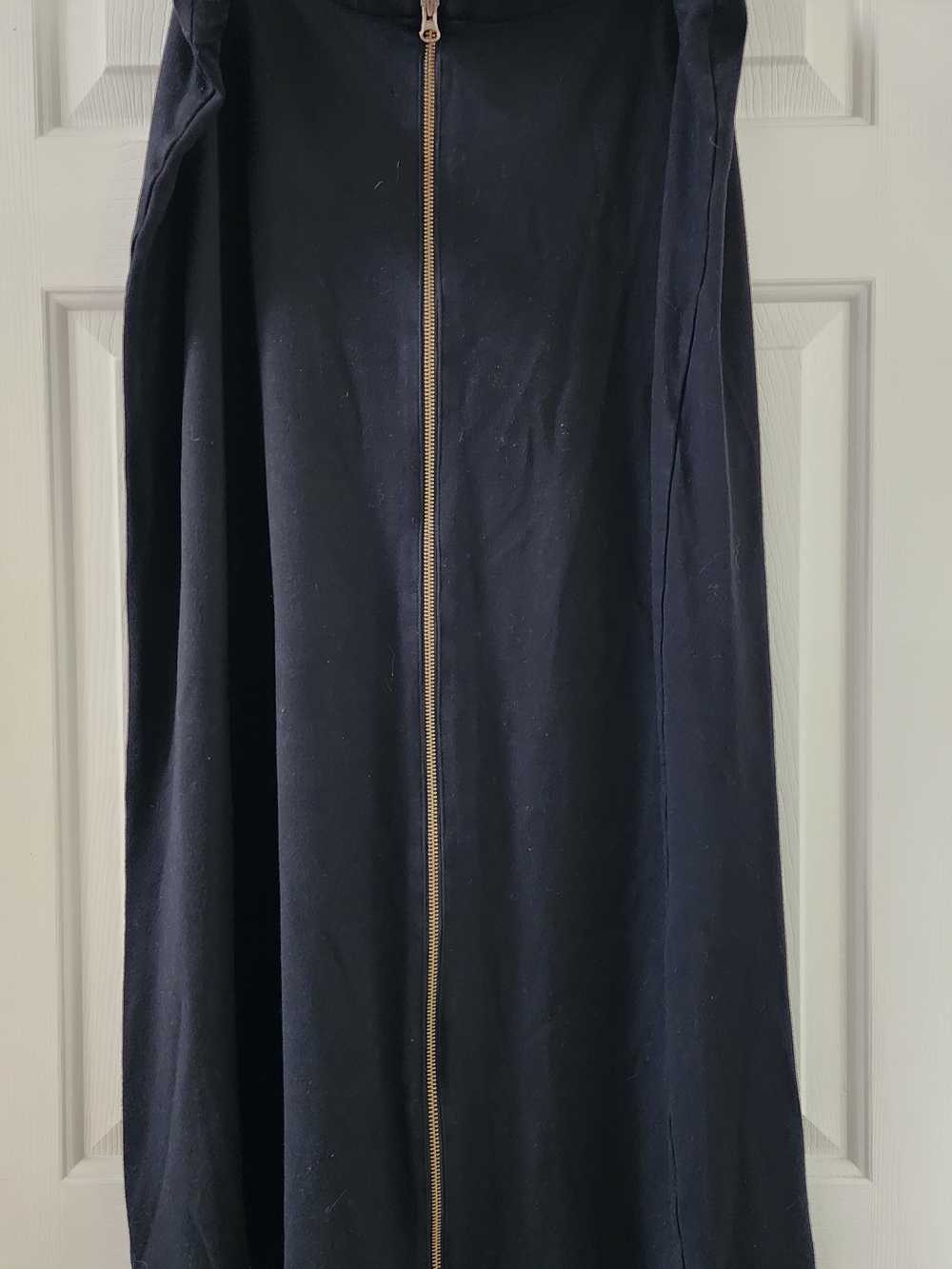 J. Jill Navy Maxi Skirt with Full Front Zip